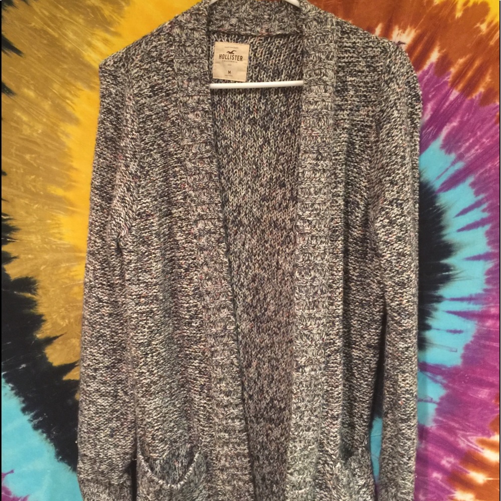Hollister long multi colored cardigan